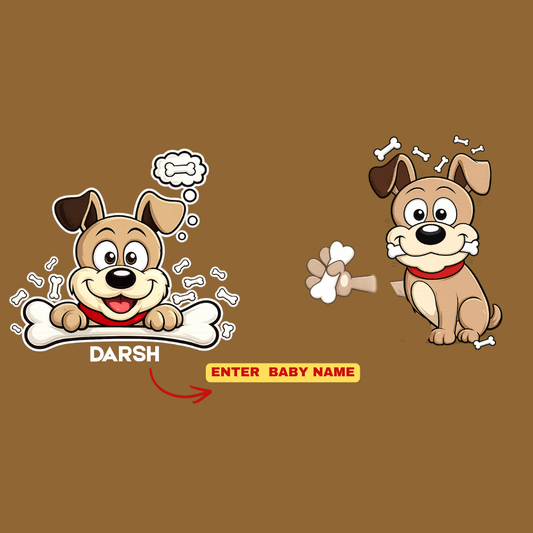 Puppy Kids Co-Ord Set | Custom Name Cotton T-Shirt & Shorts for Boys & Girls