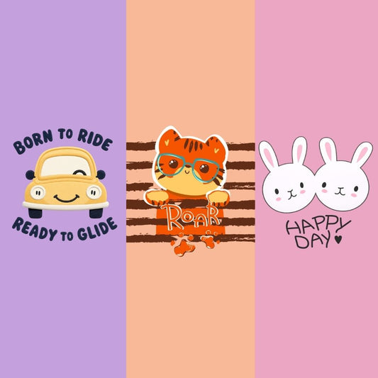 Cute Animal & Fun Quote Baby Rompers | 3pcs combo pack for Newborns, Infants & Toddlers