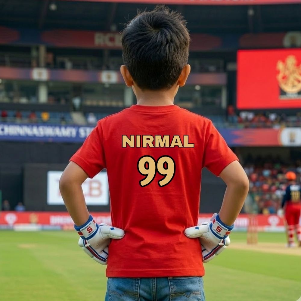 RCB Kids Cricket Jersey T-Shirt – IPL Fan Outfit for Boys & Girls