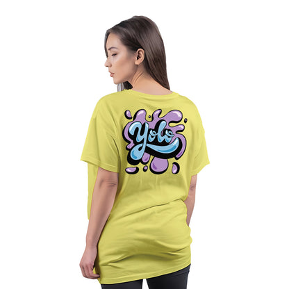 Oversized Yolo Print Women's T Shirt