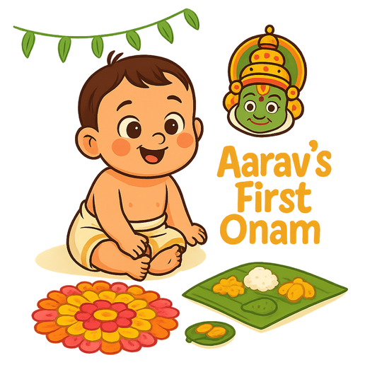 Custom Onam Kids T-Shirt – Premium Kerala Festival Outfit for Children