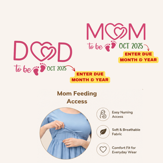 Mom & Dad to Be Matching Feeding Dress & T-Shirt Set