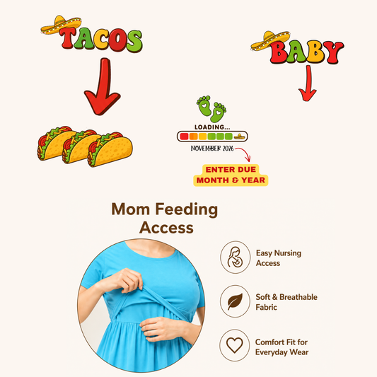 Tacos & Baby Matching Feeding & Nursing Dress with Dad T-Shirt