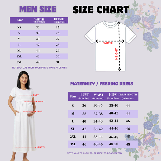 Matching Feeding Dress & Dad T-Shirt Set | Cotton Maternity Couple Wear