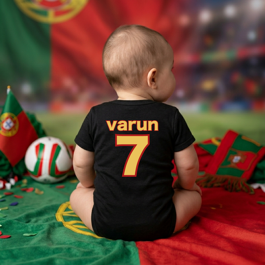 Portugal Baby Football Romper – Customized Infant Soccer Onesie