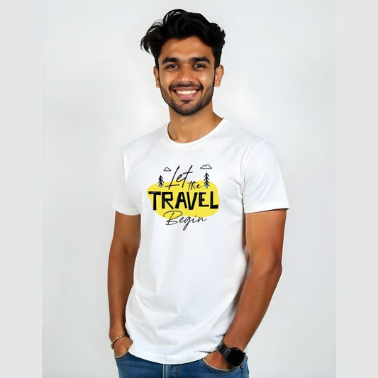 Let the Travel Begin - Men's Casual Tees Customised