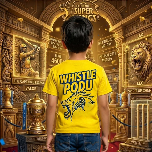 CSK Kids Fan Jersey T-Shirt – Whistle Podu Cricket Yellow Tee