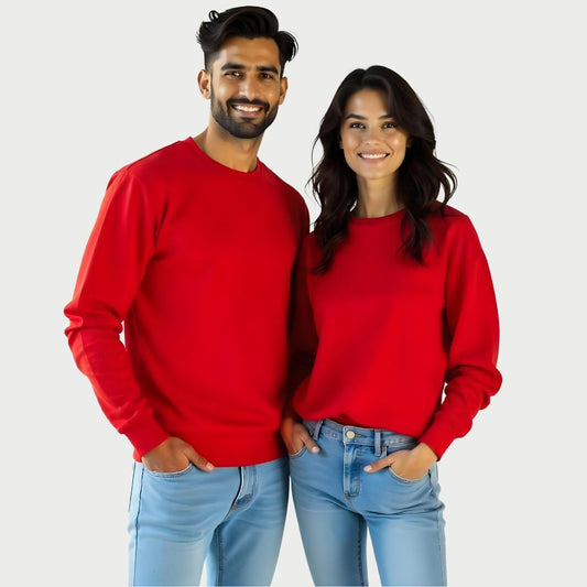 Plain Couple Sweatshirts - Red