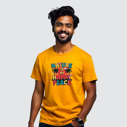 Nature is my happy place - Men's Casual Tees Customised