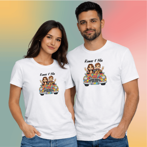 Couple T Shirts Love Connect Design – Valentine Special Edition
