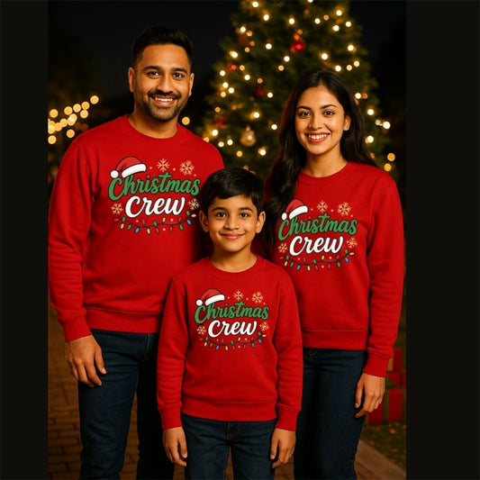 Family Matching “Christmas Crew” Sweatshirts – Holiday Outfits for Parents & Kids