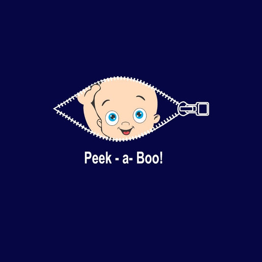 Peek-a-Boo Maternity Dress – Navy Blue Cotton Dress for Mom-to-Be Photoshoot