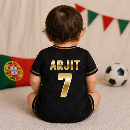 Little Portugal Fan Baby Romper – Personalized Football Theme Infant Onesie