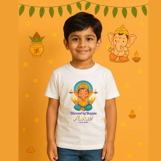 Lord Ganesha Festival T-Shirt for Kids - Blessed by Bappa