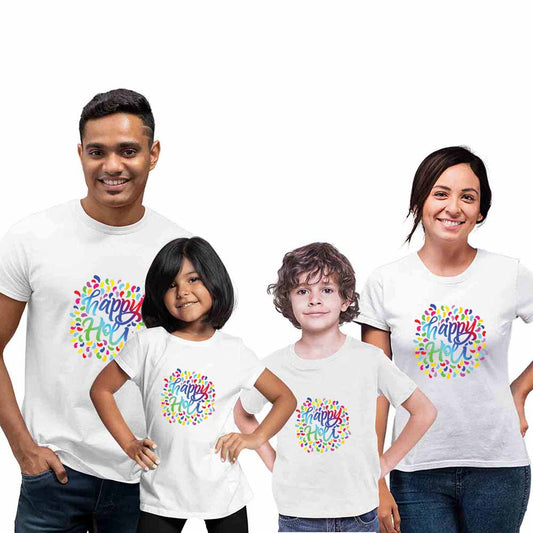 Happy Holi Twinning Tshirts for Family
