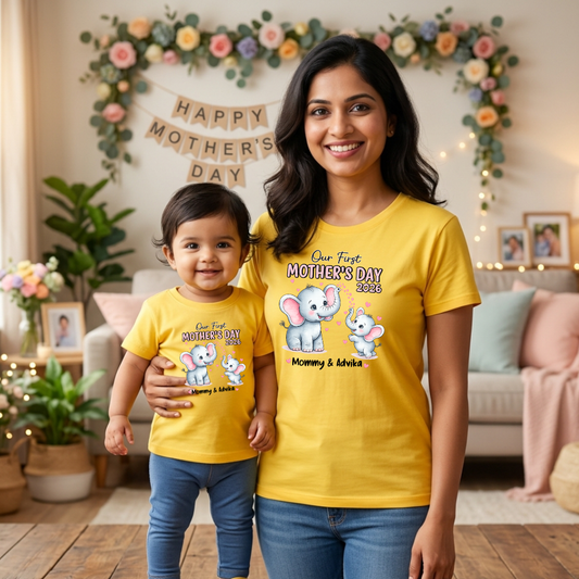 Our First Mother’s Day Matching T-Shirts & Rompers – Mom & Baby Set