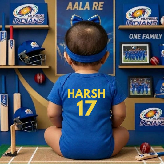 My First IPL Match Night Romper - Personalized Kids Cricket Romper for Babies