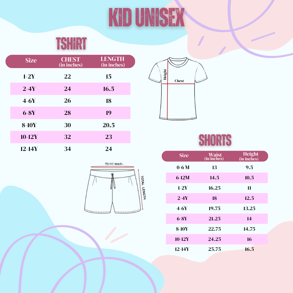 Personalized Funky Monkey Kids Co-Ord Set | Custom Name Cotton T-Shirt & Shorts for Boys & Girls