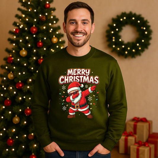 Merry Christmas Santa Dancing Sweatshirt – Fun Holiday Graphic Outfit for Men & Women