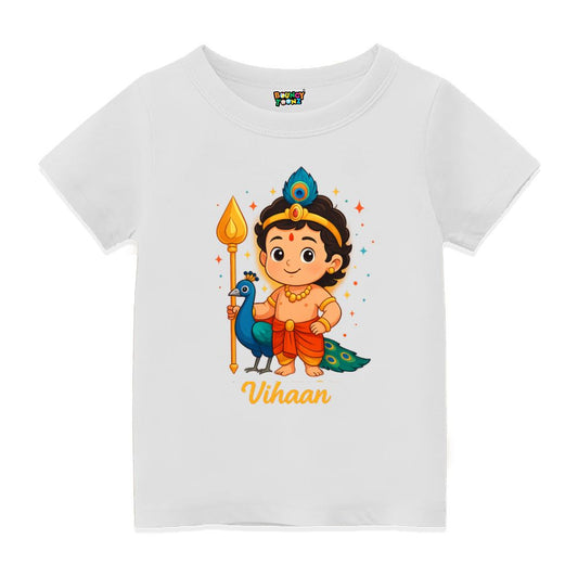 Lord Muruga Themed Kids T-Shirt for Little Murugan Devotee