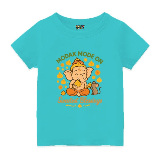 Aquablue t-shirt with a Ganesha graphic