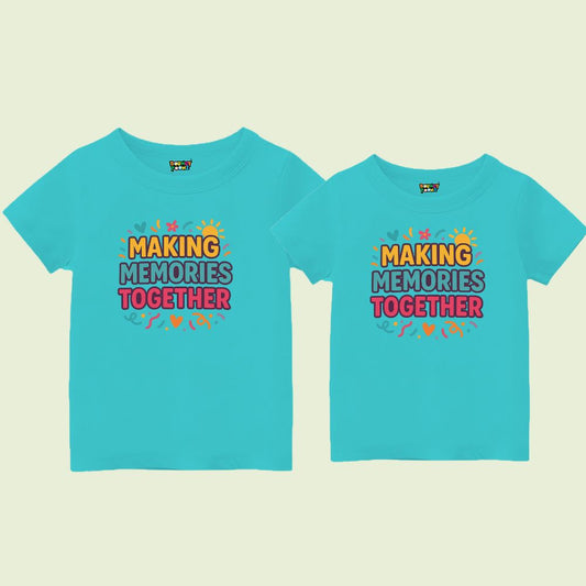 Aquablue t-shirts with 'Making Memories Together' text