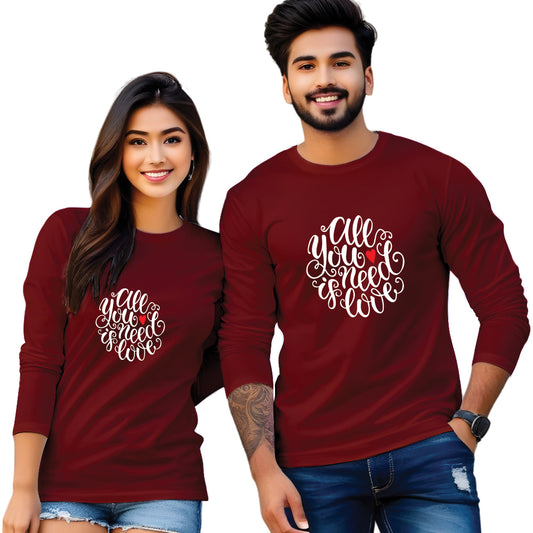 Full sleeve printed couple T Shirt