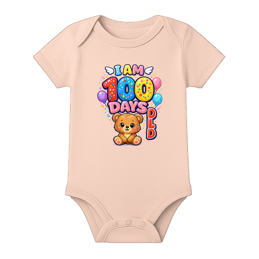 100 Days Baby Romper for Photoshoot and Function - BABY PEACH - 0 - 3 Months (Chest 18")