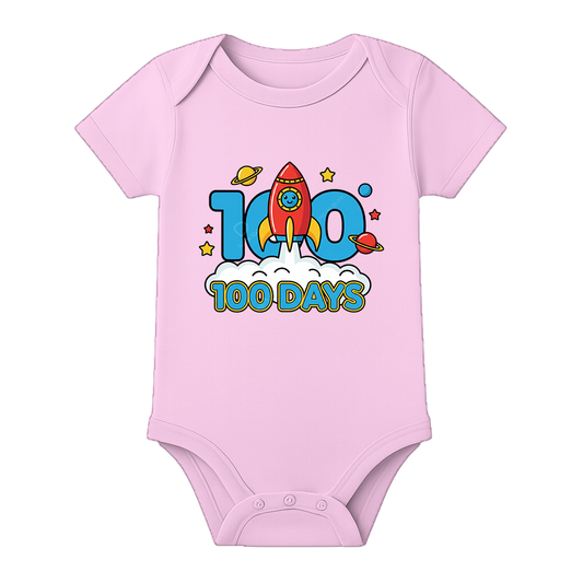 100 Days Baby Special Bodysuit for Photoshoot - BABY PINK - 0 - 3 Months (Chest 18")