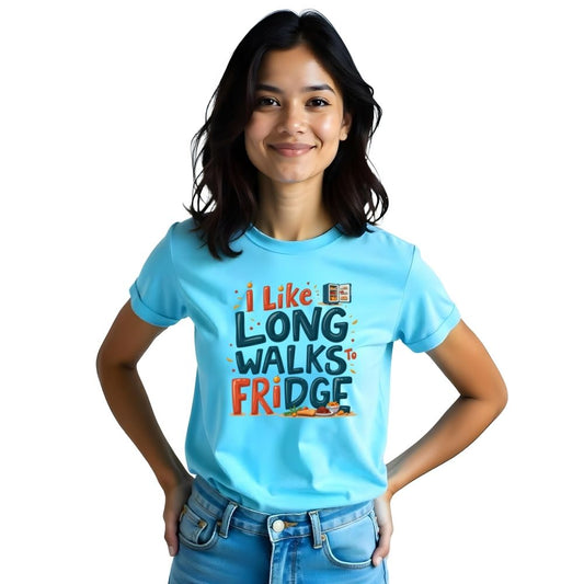 I 💖 Long Walks to Fridge - Fun & Quirky Women's Casual Tees