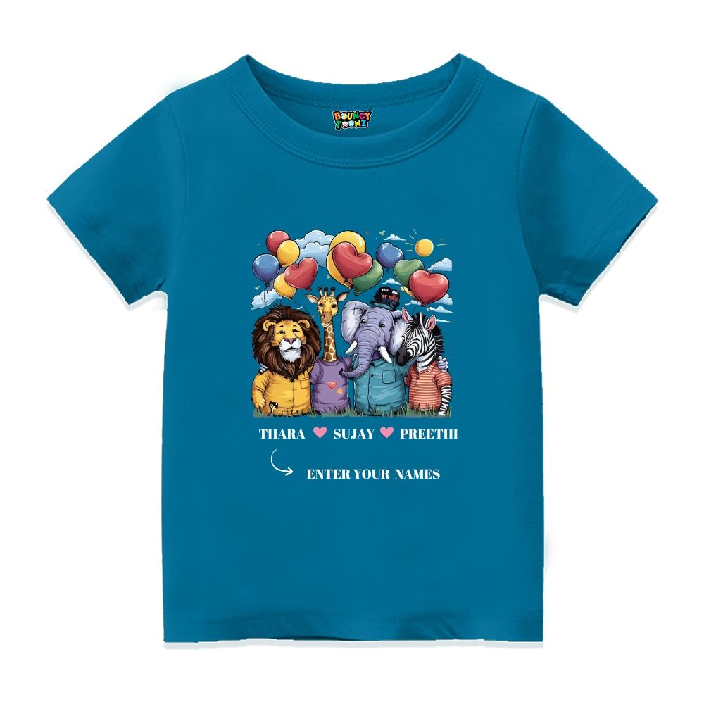 Jungle Friends Customised Kids Tshirts