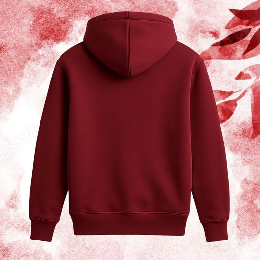Kids Maroon Plain Hoodie back