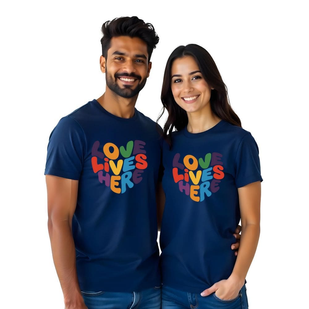Love Lives Here Couple Tshirts