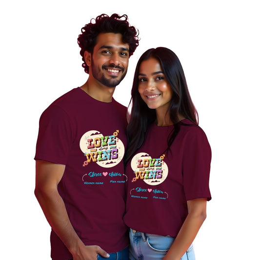 Love wins cute couple T-shirts