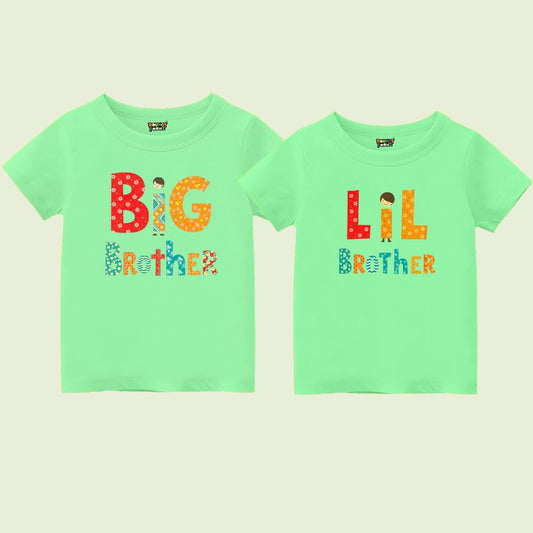 Mintgreen tshirts with 'Big Brother' and 'Lil Brother' text