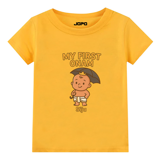 Mustard Kids Tshirt with Onam Special Print