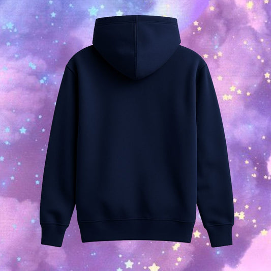 Navyblue Kids Hoodie with moon phase design back