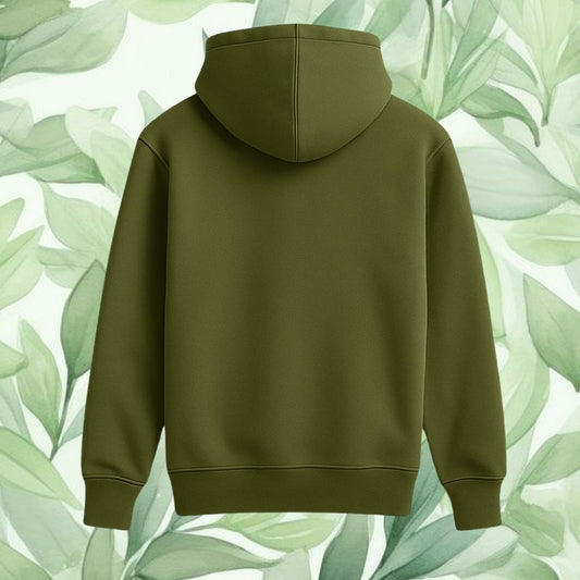 Plain Olivegreen Kids Hoodie back