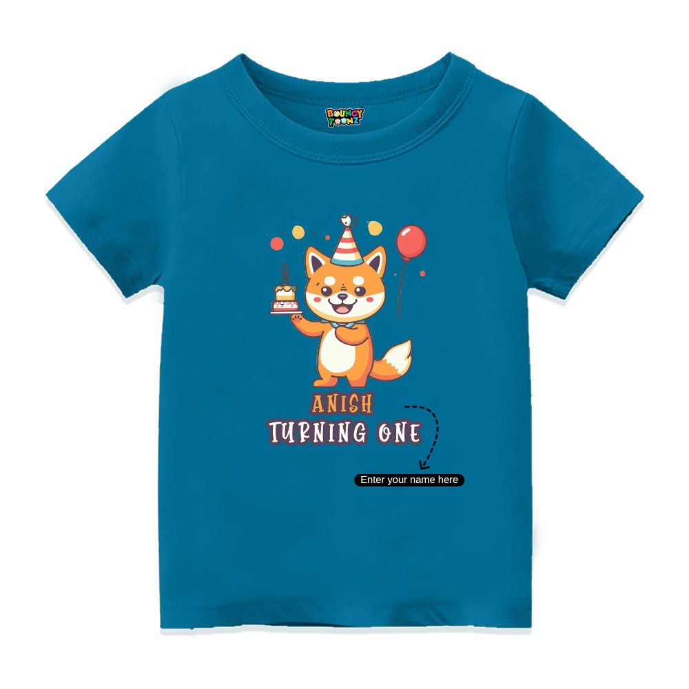 Turning One Kitty Kids Personalised Tshirts