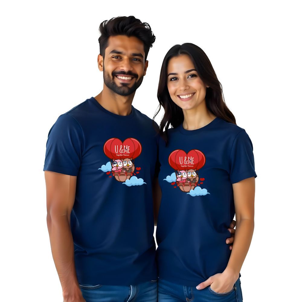 U and Me Hot air Baloon Couple Tshirts