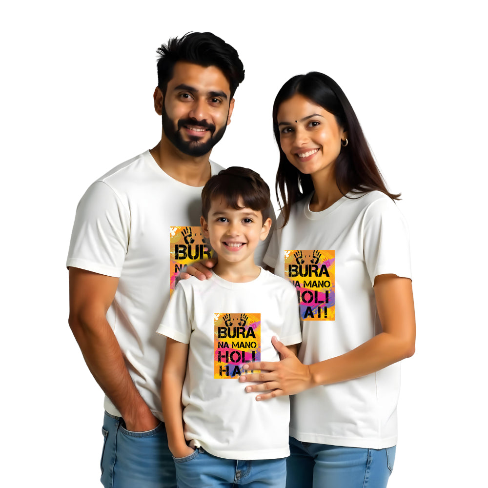 Spread the Joy – Bura Na Mano Holi Hai with Matching T-Shirts