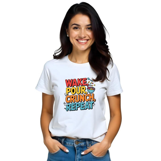 Wake Pour Crunch Repeat - Deliciously Fun Women's Casual Tees