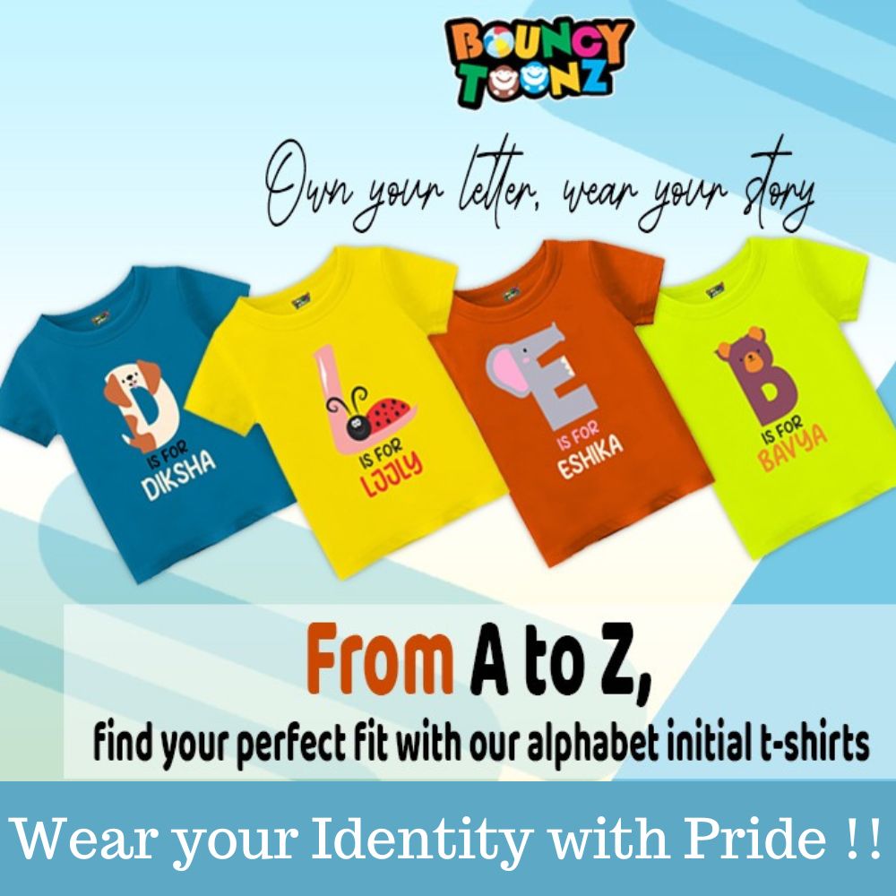 Bouncy Toonz Customised Alphabet Toddler T-shirts