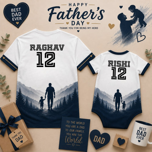 Sports Jersey Matching T-Shirts for Dad and Kids