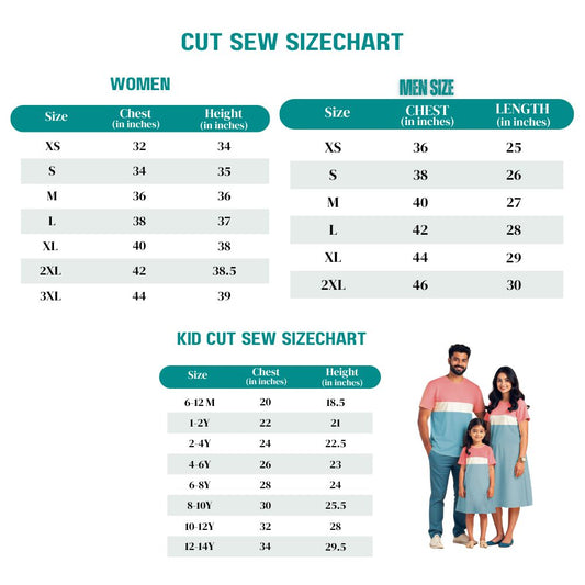 Pastel Pink-White-Pastel Blue Color Block Family Matching Combo Set