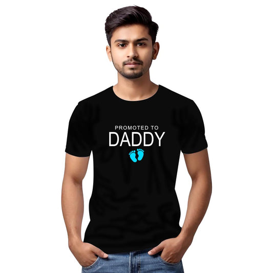 Dad To Be Print T Shirt- Black