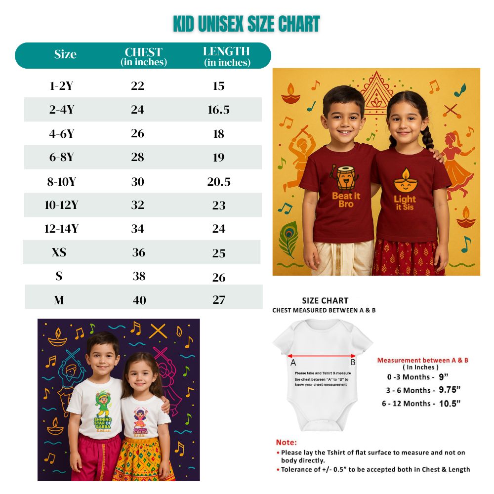 Shining Star of Garba Kids Customised Tshirts