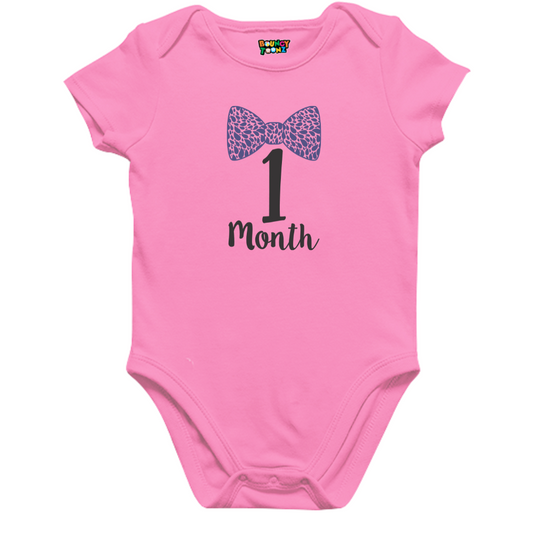 Monthly milestone-1st month birthday Bow Romper