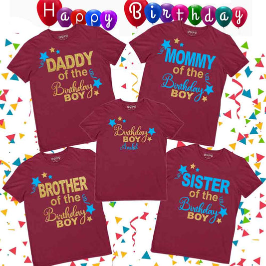 BIRTHDAY BOY FAMILY maroon