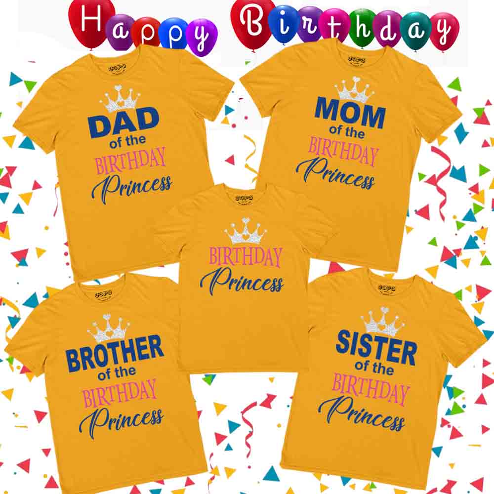 Birthday princess family mustard